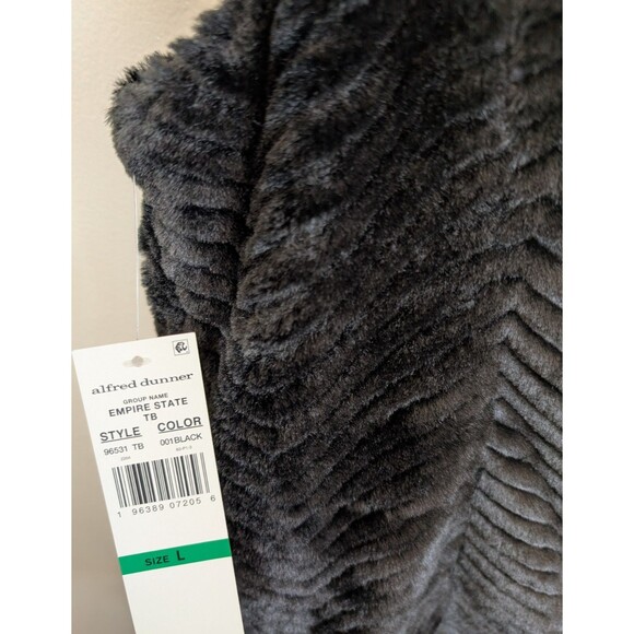 ALFRED DUNNER Vest Women’s Black Soft Faux Fur Lined Pockets Relaxed Fit Large - Picture 10 of 11